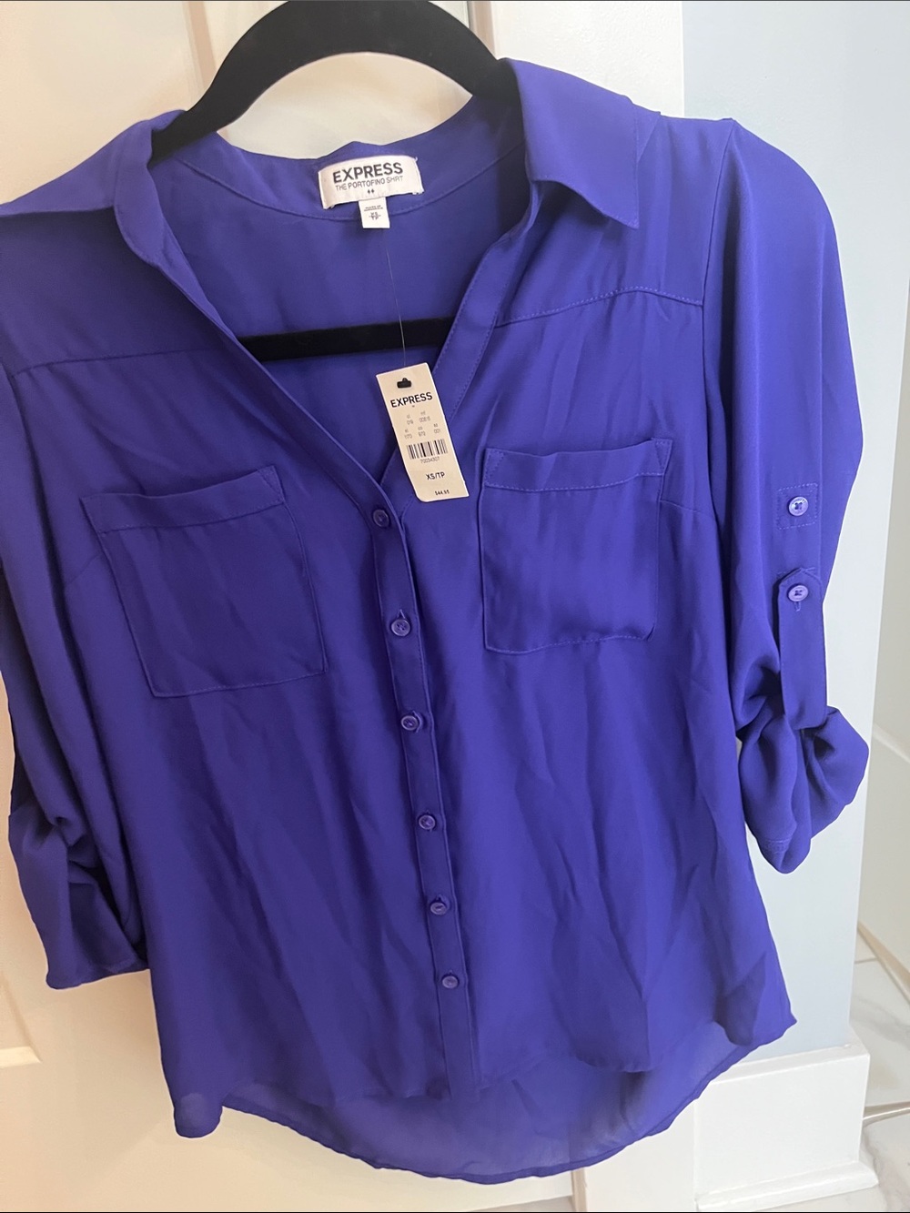 Express The Portofino Shirt Button Down Purple XS